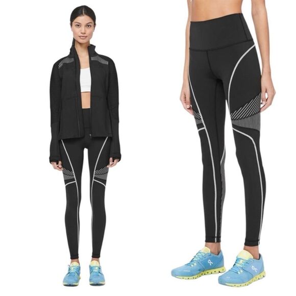 lululemon athletica Pants - Lululemon Channel Your Energy High Rise Tight Leggings Black and White Size 4
